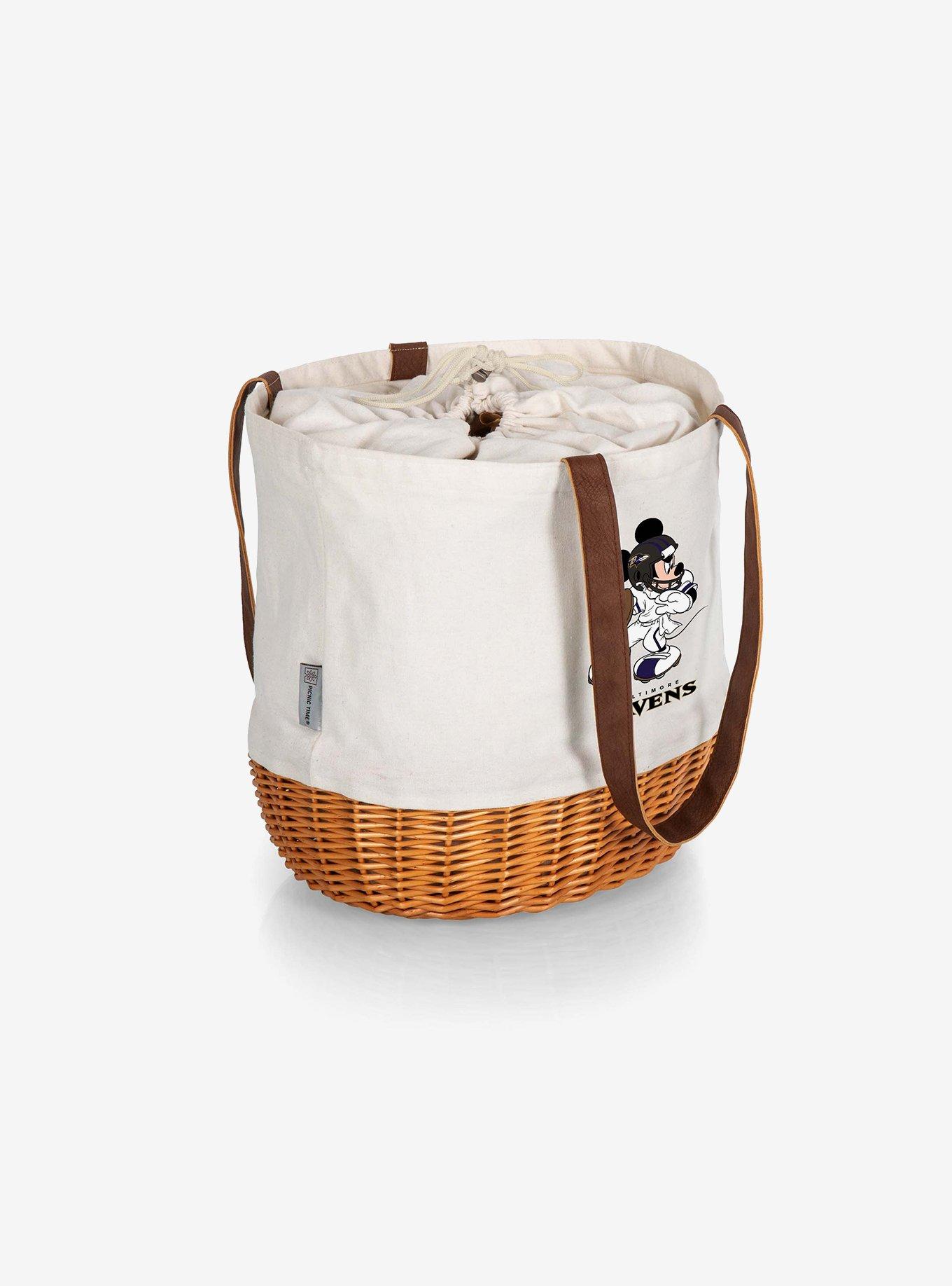 Disney Mickey Mouse NFL Baltimore Ravens Canvas Willow Basket Tote, , hi-res