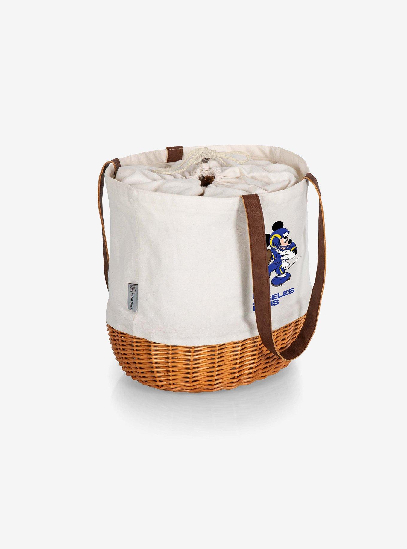 Disney Mickey Mouse NFL Los Angeles Rams Canvas Willow Basket Tote, , alternate