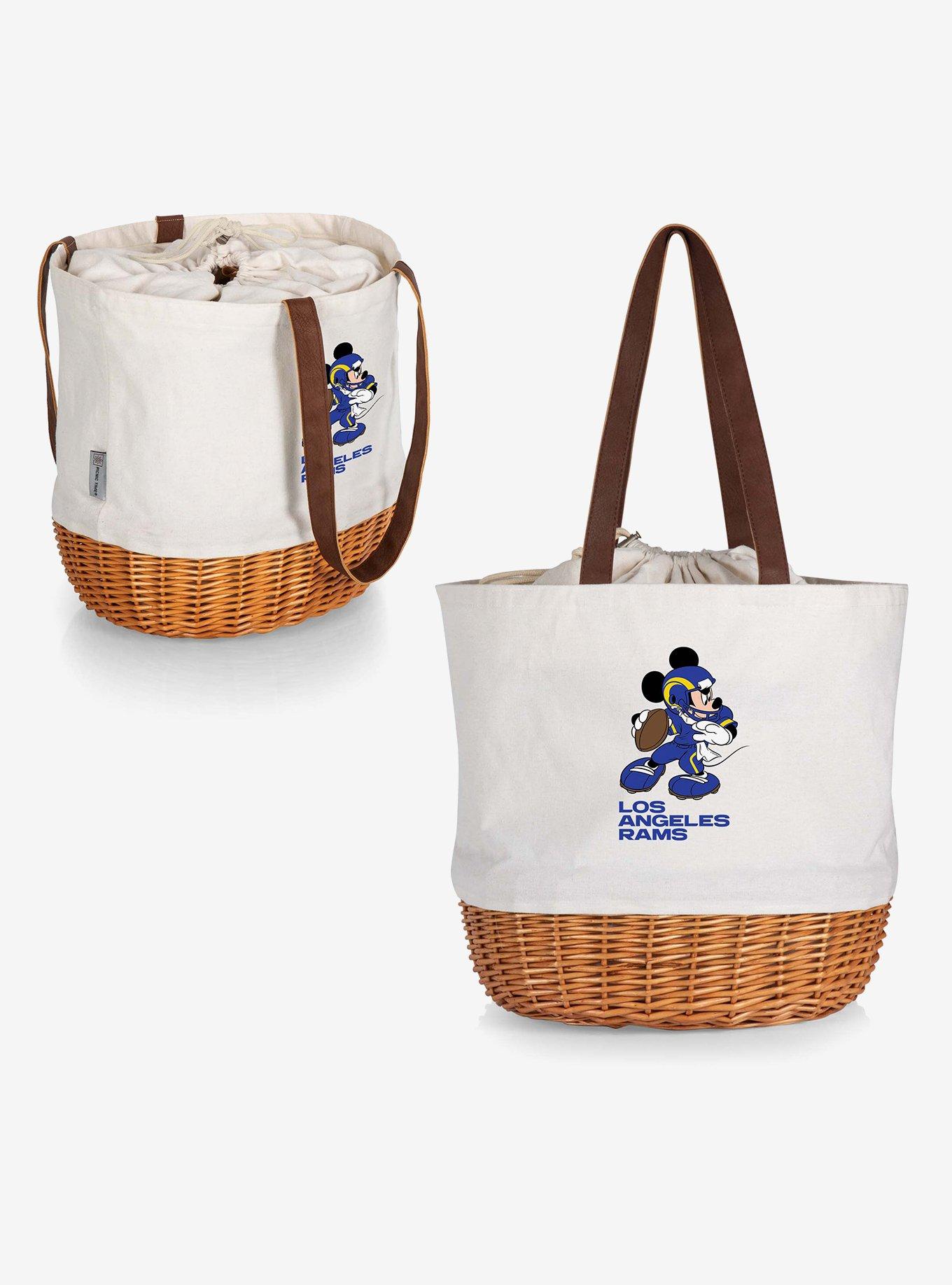 Disney Mickey Mouse NFL Los Angeles Rams Canvas Willow Basket Tote, , alternate