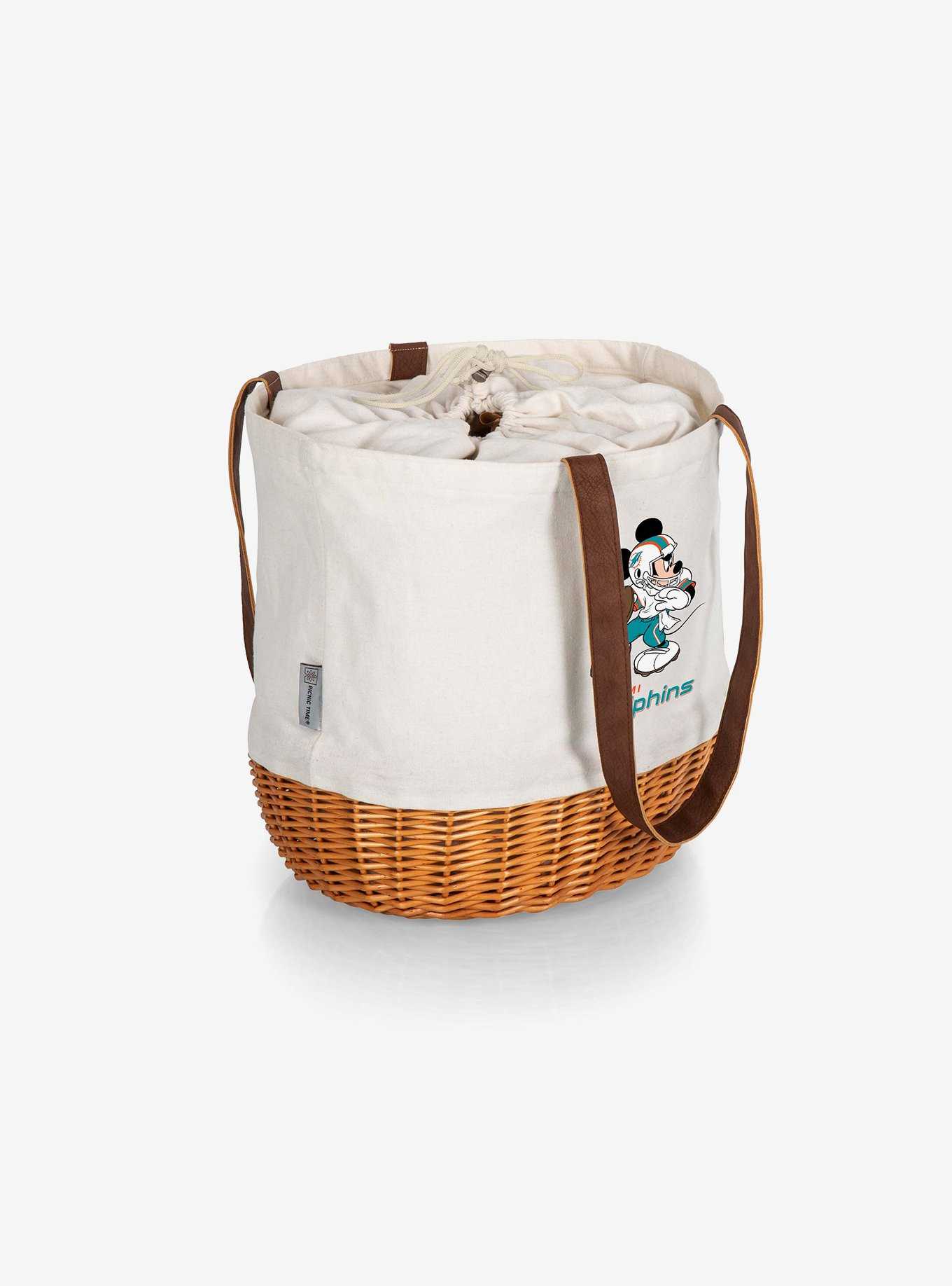 Disney Mickey Mouse NFL Miami Dolphins Canvas Willow Basket Tote, , hi-res