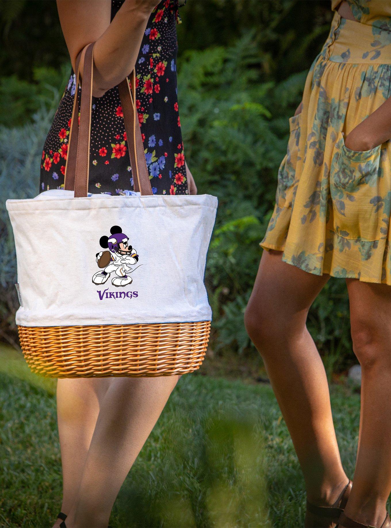 Disney Mickey Mouse NFL Minnesota Vikings Canvas Willow Basket Tote, , alternate
