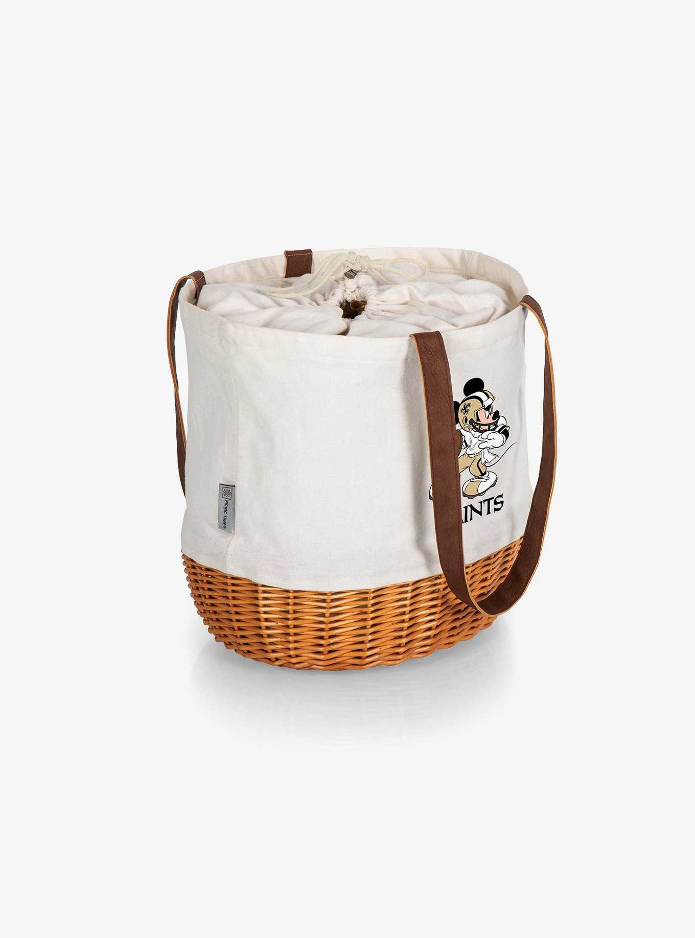 Disney Mickey Mouse NFL New Orleans Saints Canvas Willow Basket Tote, , hi-res