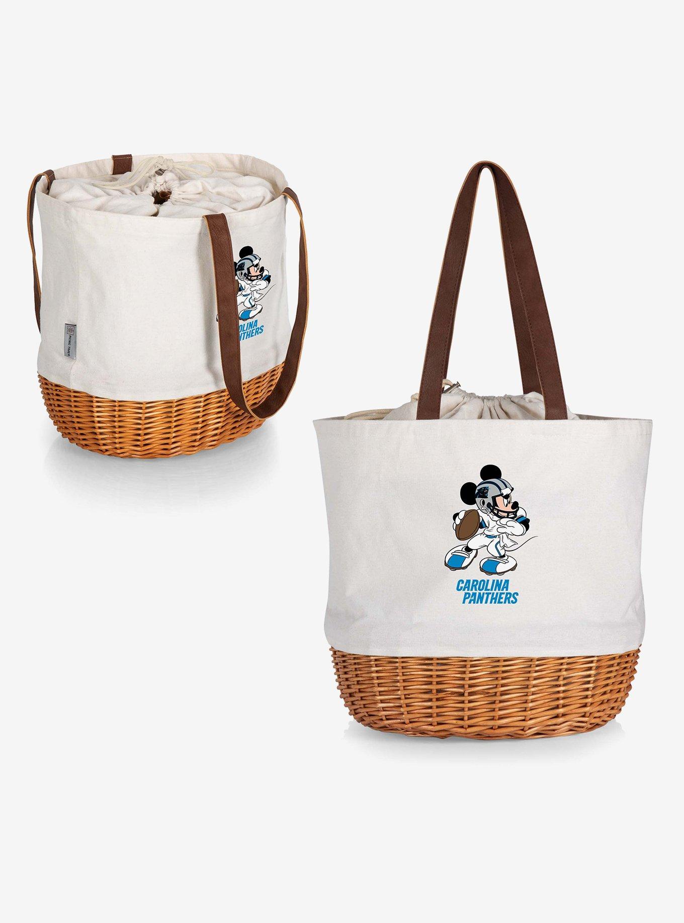 Disney Mickey Mouse NFL Carolina Panthers Canvas Willow Basket Tote, , alternate