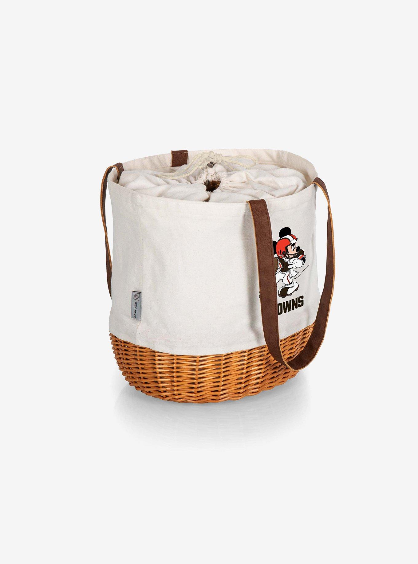 Disney Mickey Mouse NFL Cleveland Browns Canvas Willow Basket Tote, , alternate