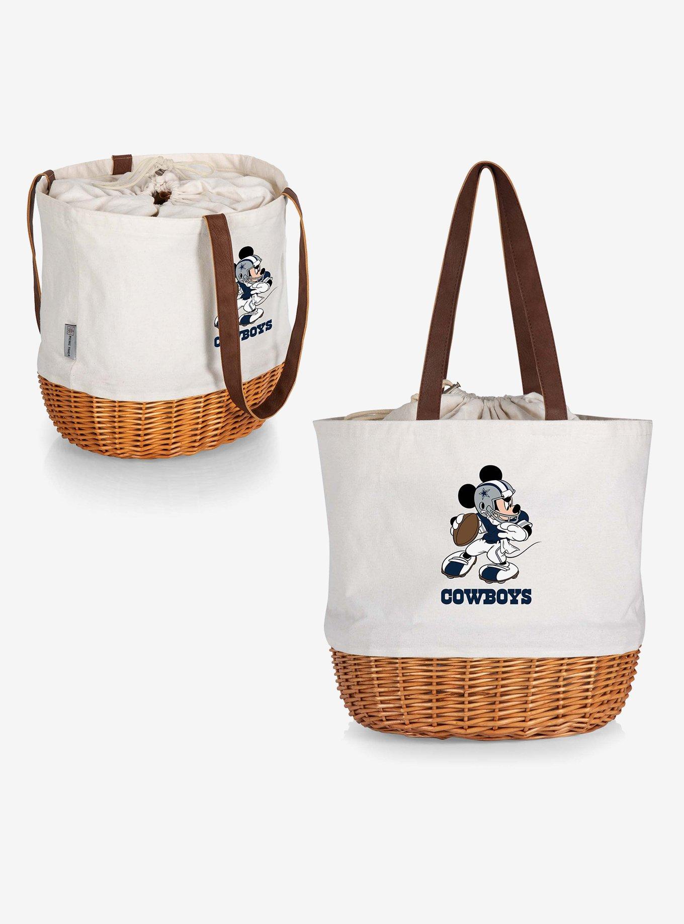 Disney Mickey Mouse NFL Dallas Cowboys Canvas Willow Basket Tote, , alternate