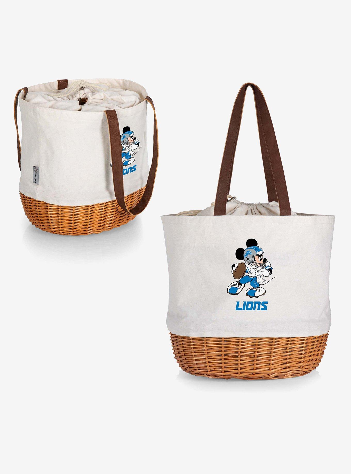 Disney Mickey Mouse NFL Detroit Lions Canvas Willow Basket Tote, , alternate