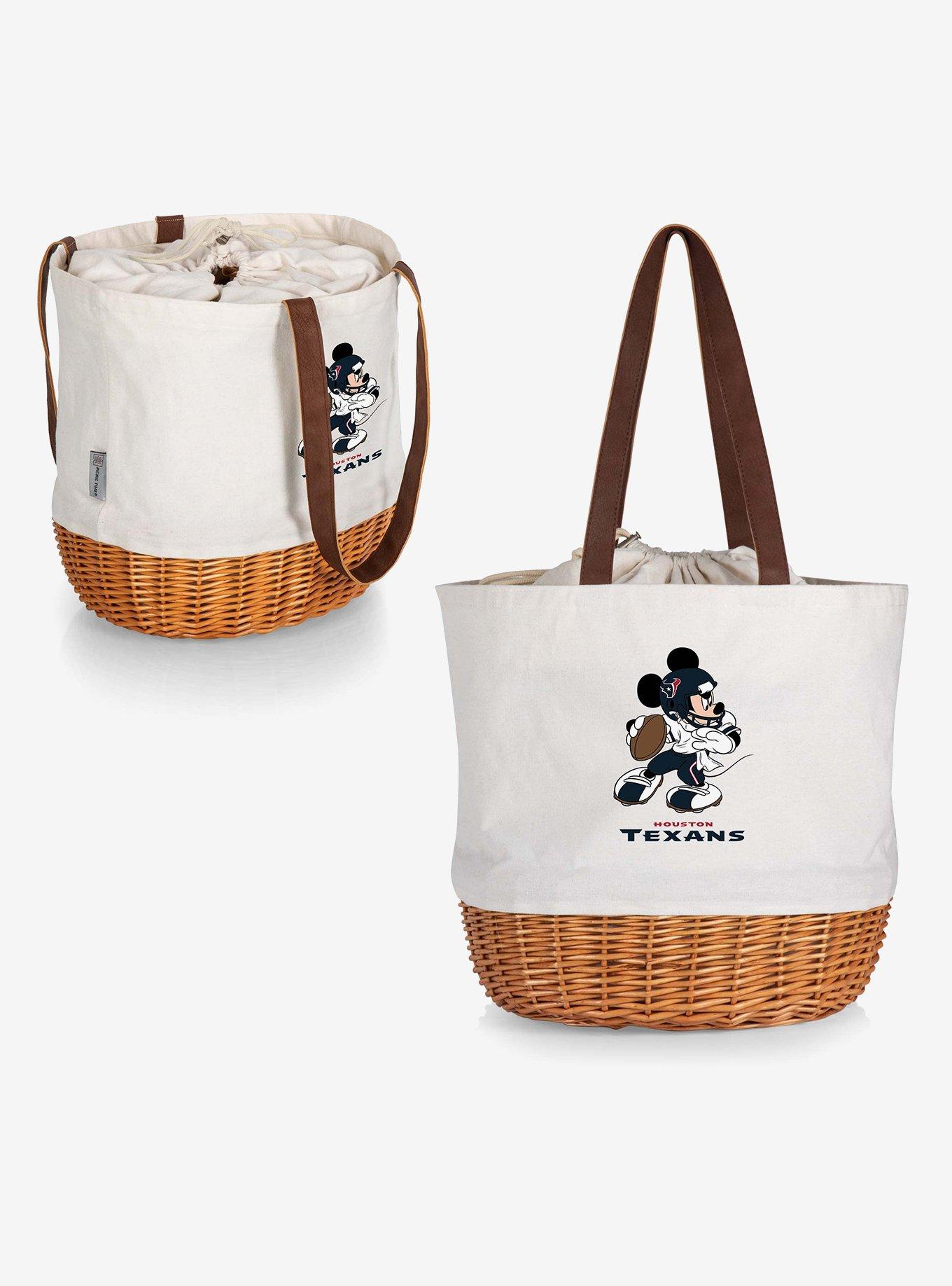 Disney Mickey Mouse NFL Houston Texans Canvas Willow Basket Tote, , alternate