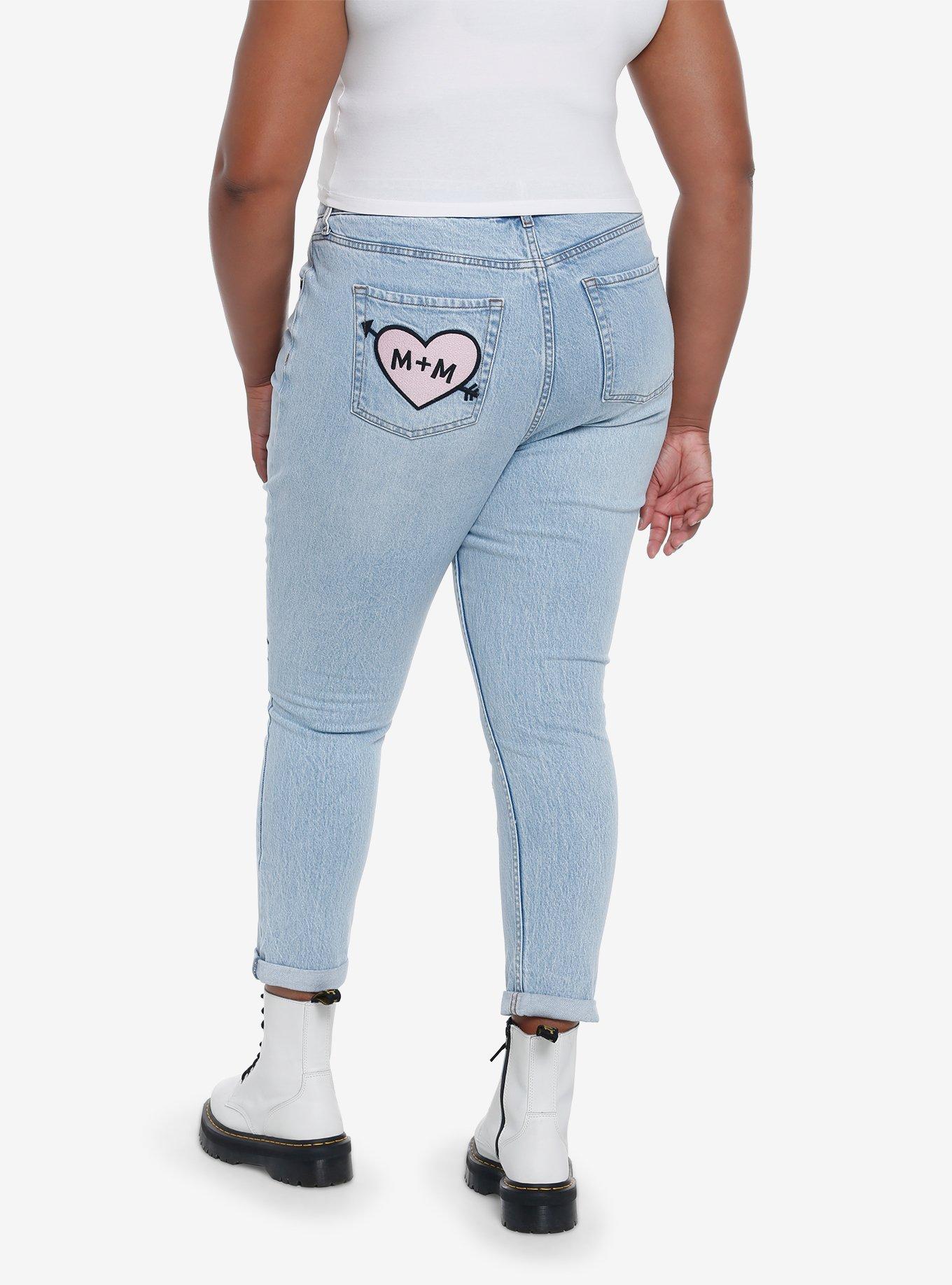 Her Universe Disney Mickey Mouse & Minnie Mouse Mom Jeans Plus Size, MULTI, alternate