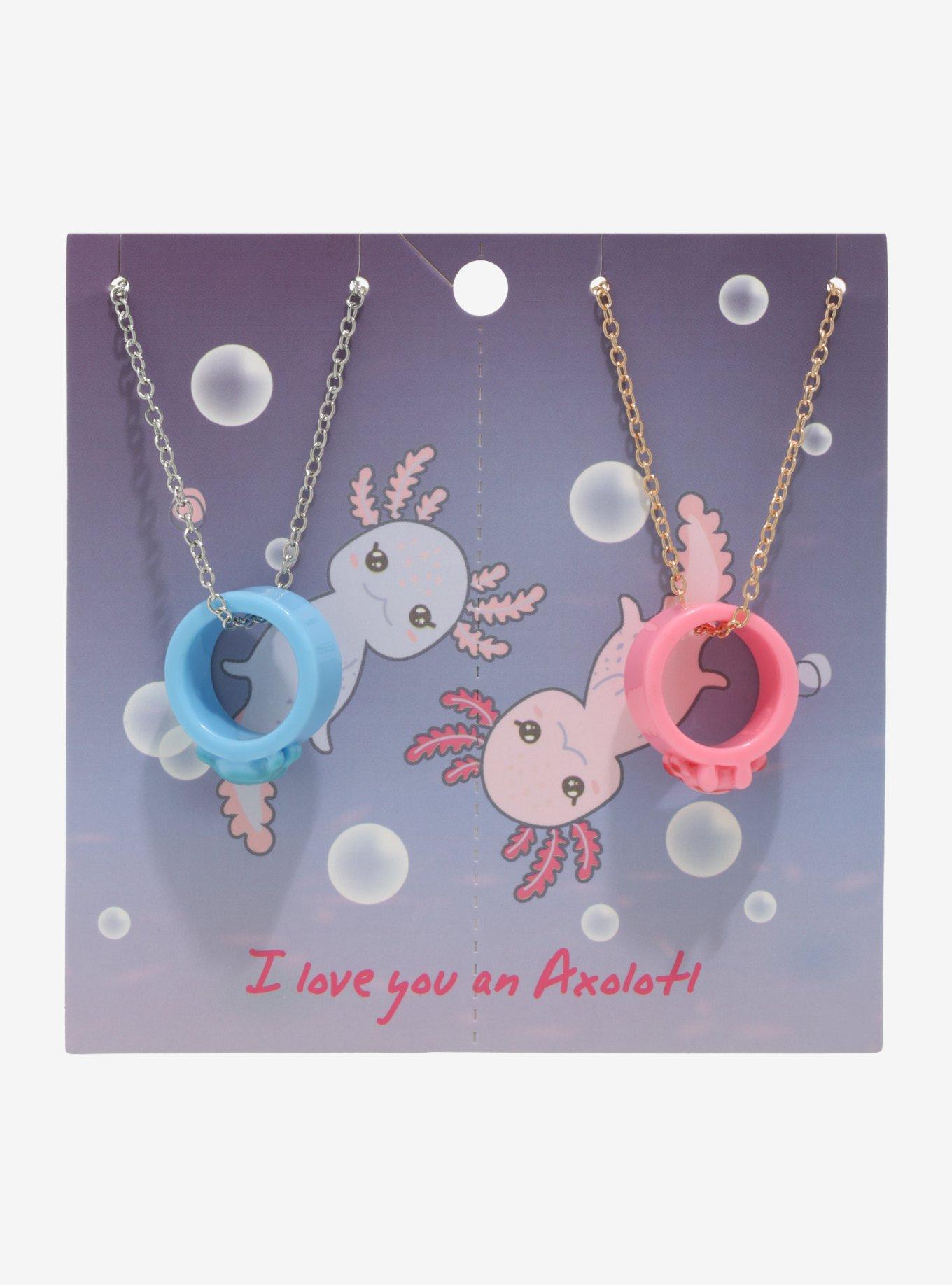 Axolotl Acrylic Chunky Ring Best Friend Necklace Set, , alternate
