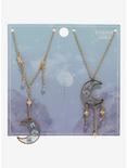 Crescent Moon Dried Floral Celestial Best Friend Necklace Set, , alternate