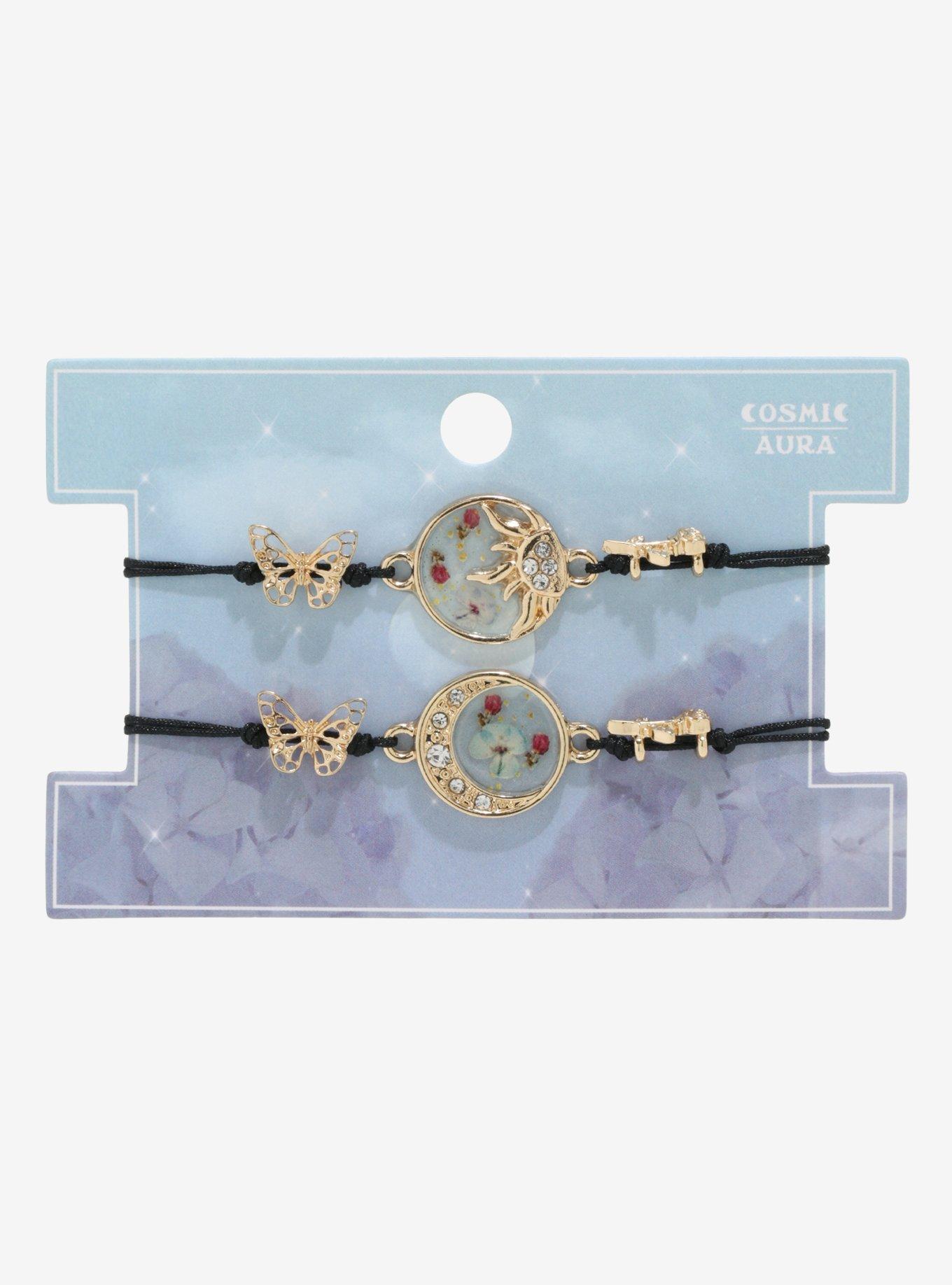 Celestial Dried Floral Best Friend Bracelet Set, , alternate