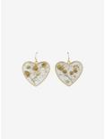 Dried Floral Dainty Heart Earrings, , alternate