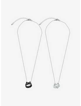 Black & White Cat Ring Best Friend Necklace Set, , hi-res
