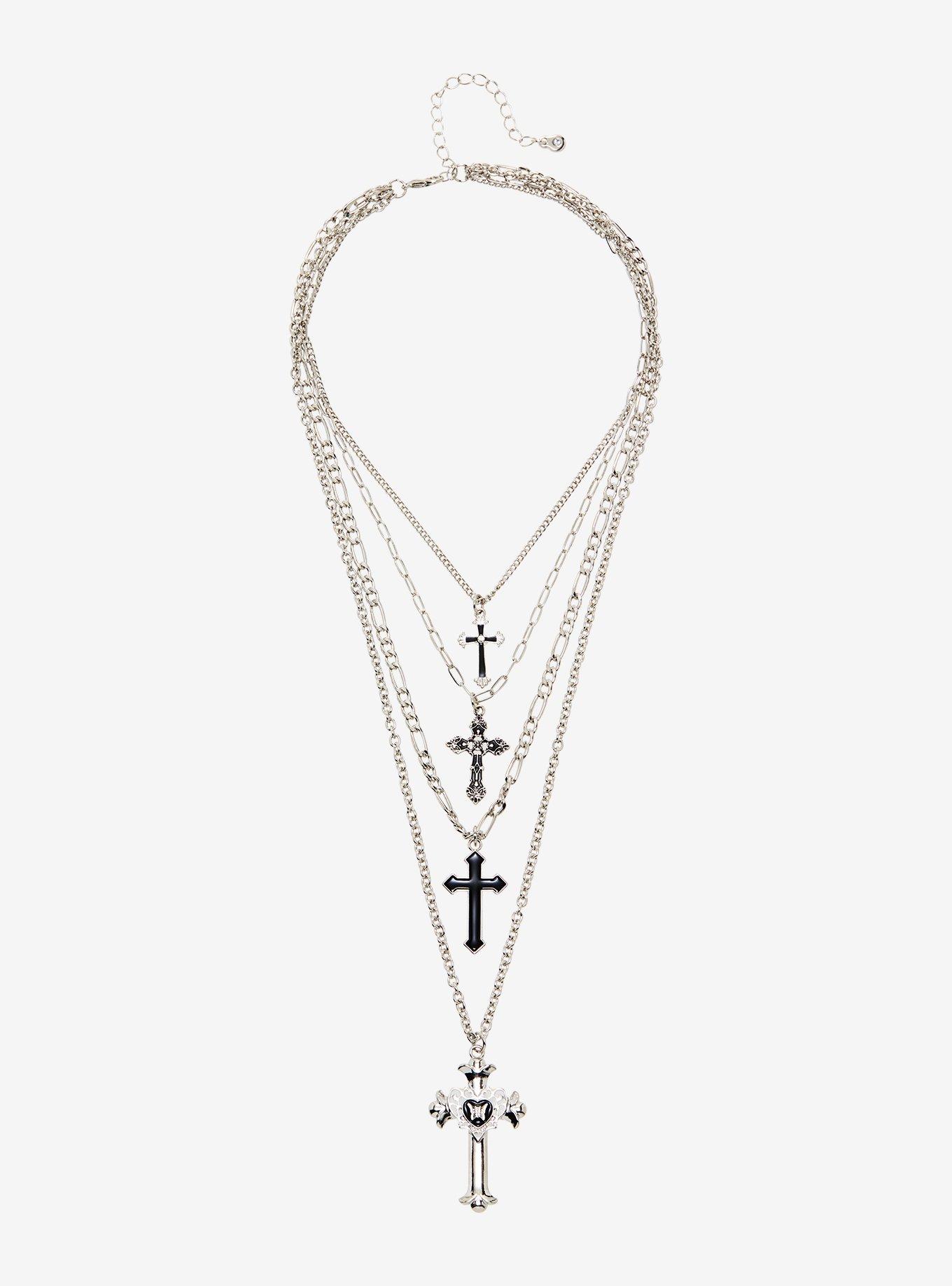 Gothic Cross 4 Layer Necklace, , alternate