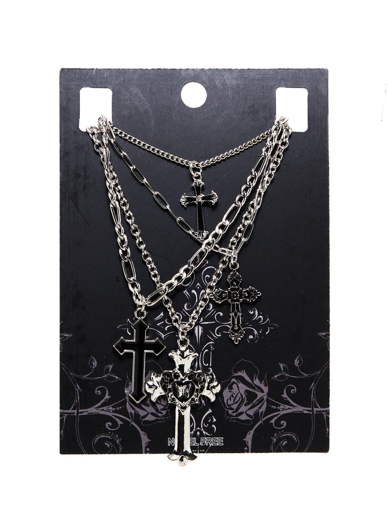 Gothic Cross 4 Layer Necklace, , alternate