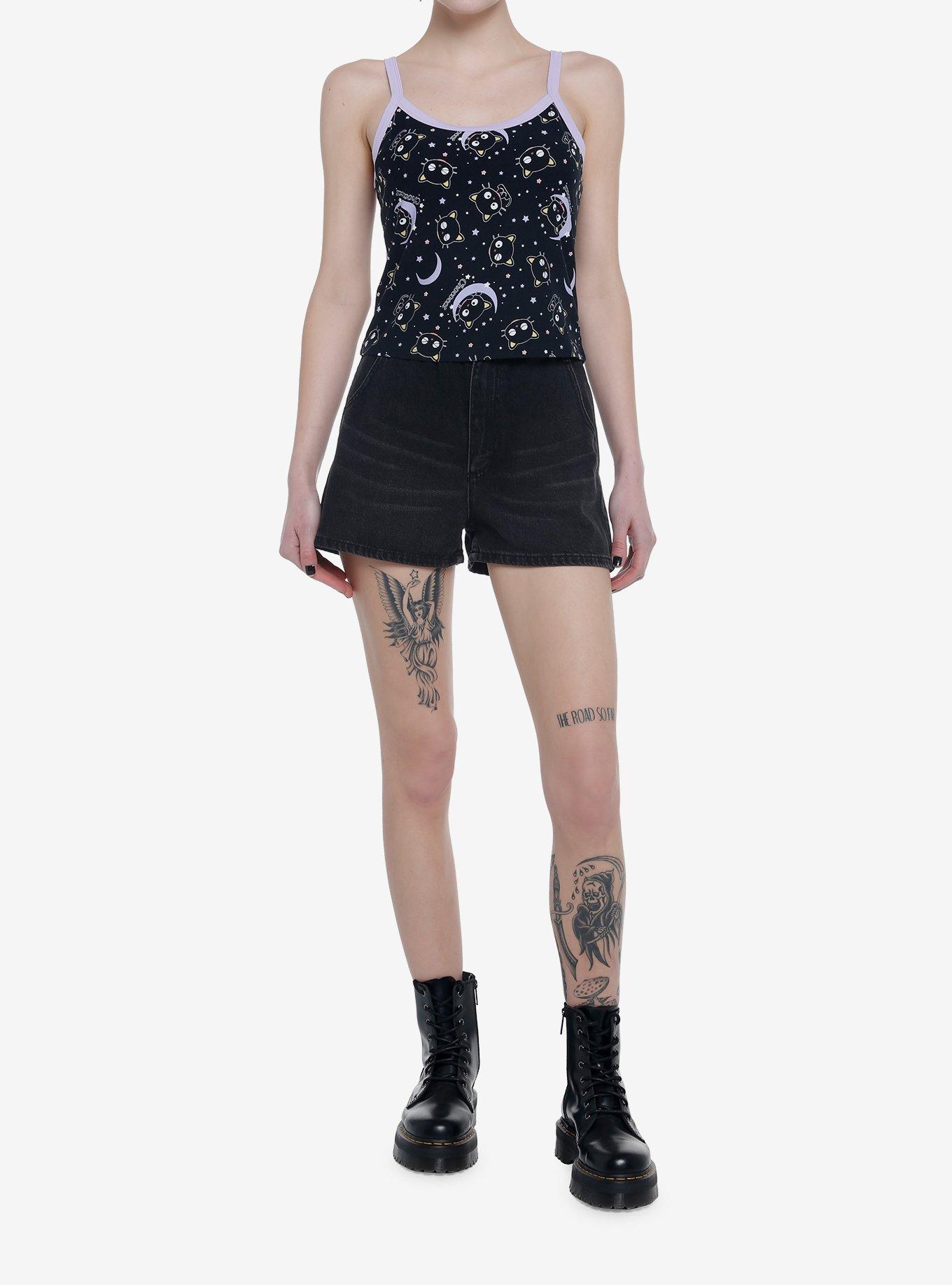 Chococat Moons & Stars Crop Girls Tank Top, MULTI, alternate