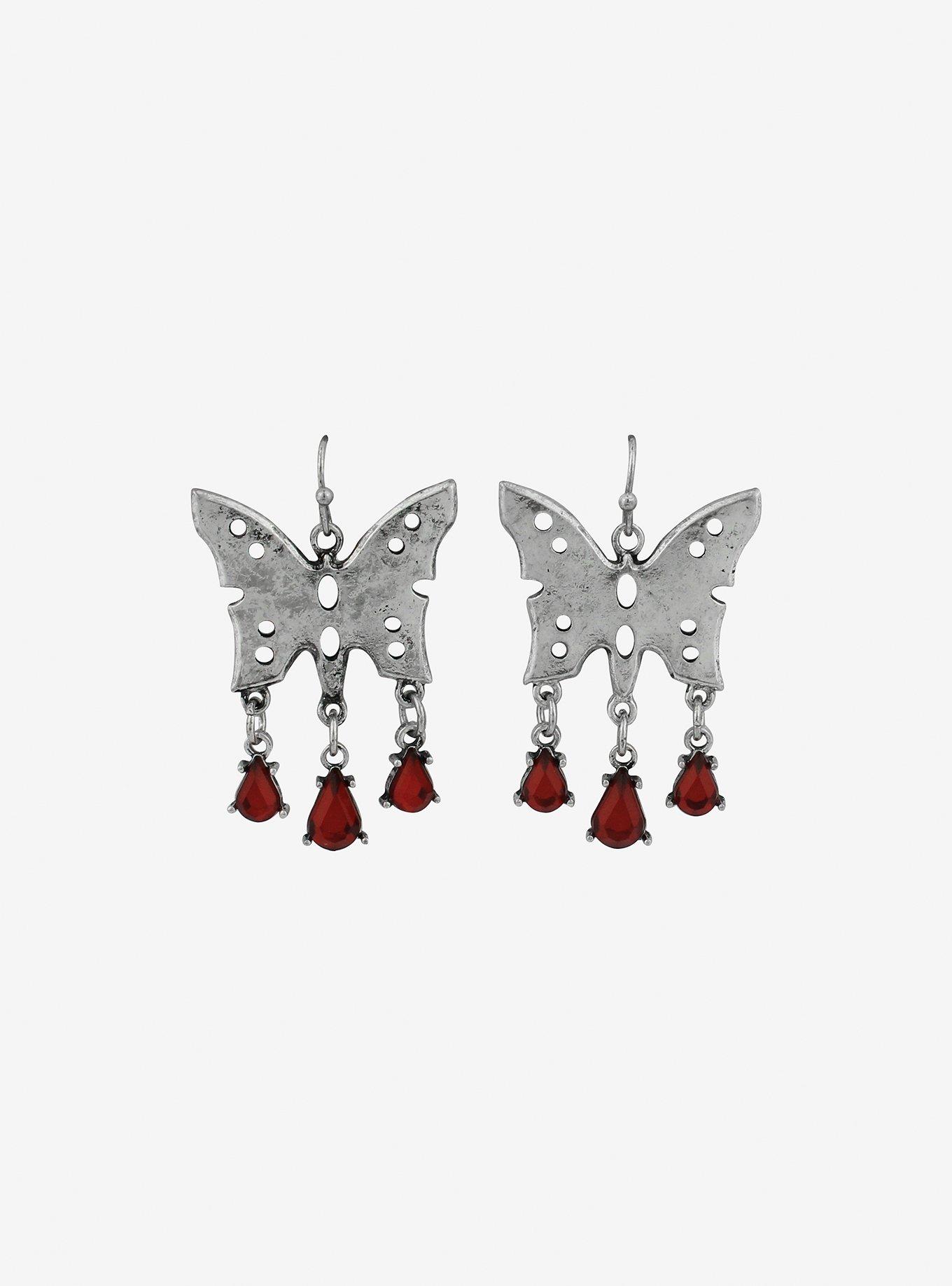 Butterfly Blood Drop Earrings, , alternate
