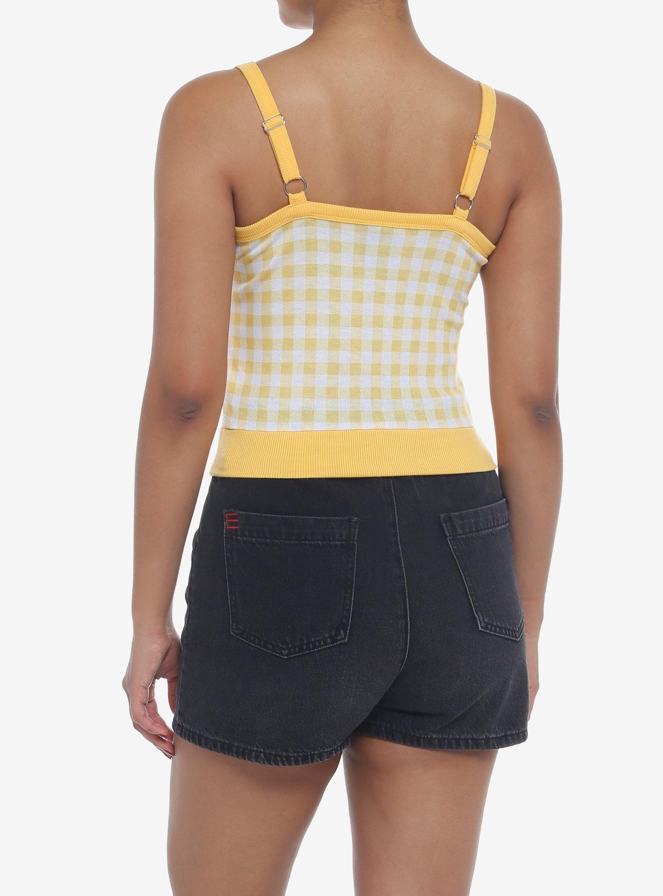 Pompompurin Yellow Gingham Girls Crop Cami, MULTI, alternate