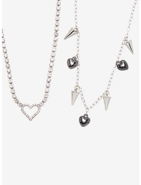 Heart Bling Spikes Necklace Set, , hi-res