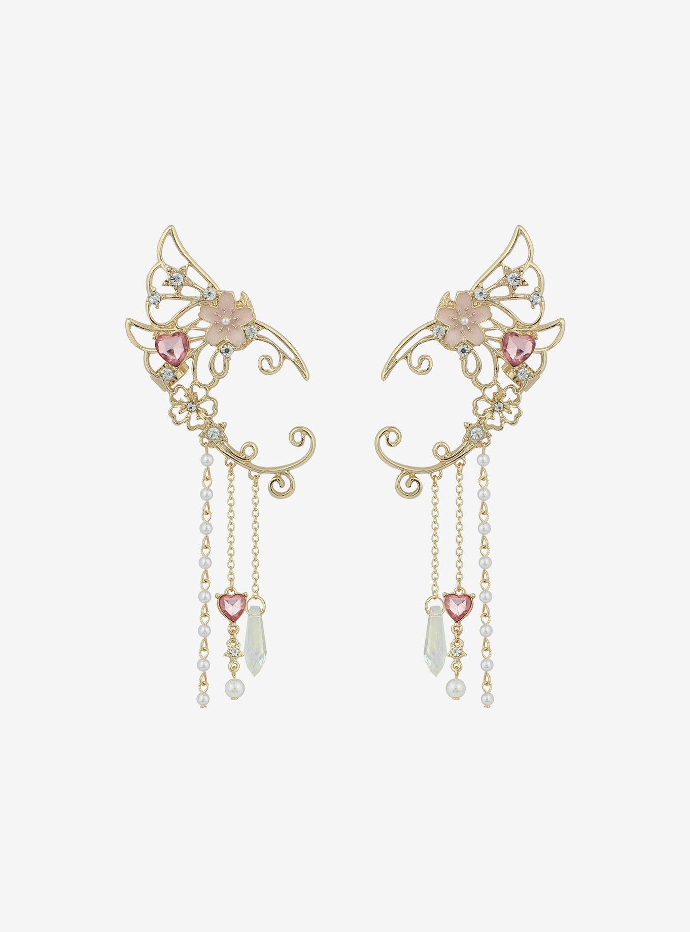 Sakura Heart Angel Wing Ear Cuff Set, , alternate