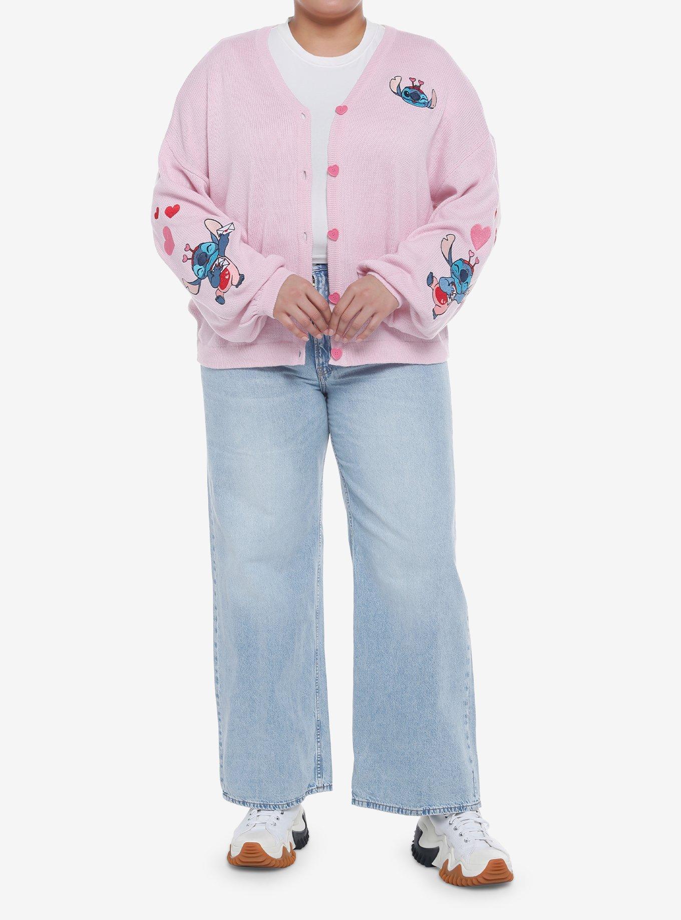 Her Universe Disney Lilo & Stitch Lovebug Skimmer Cardigan Plus Size, LIGHT PINK, alternate