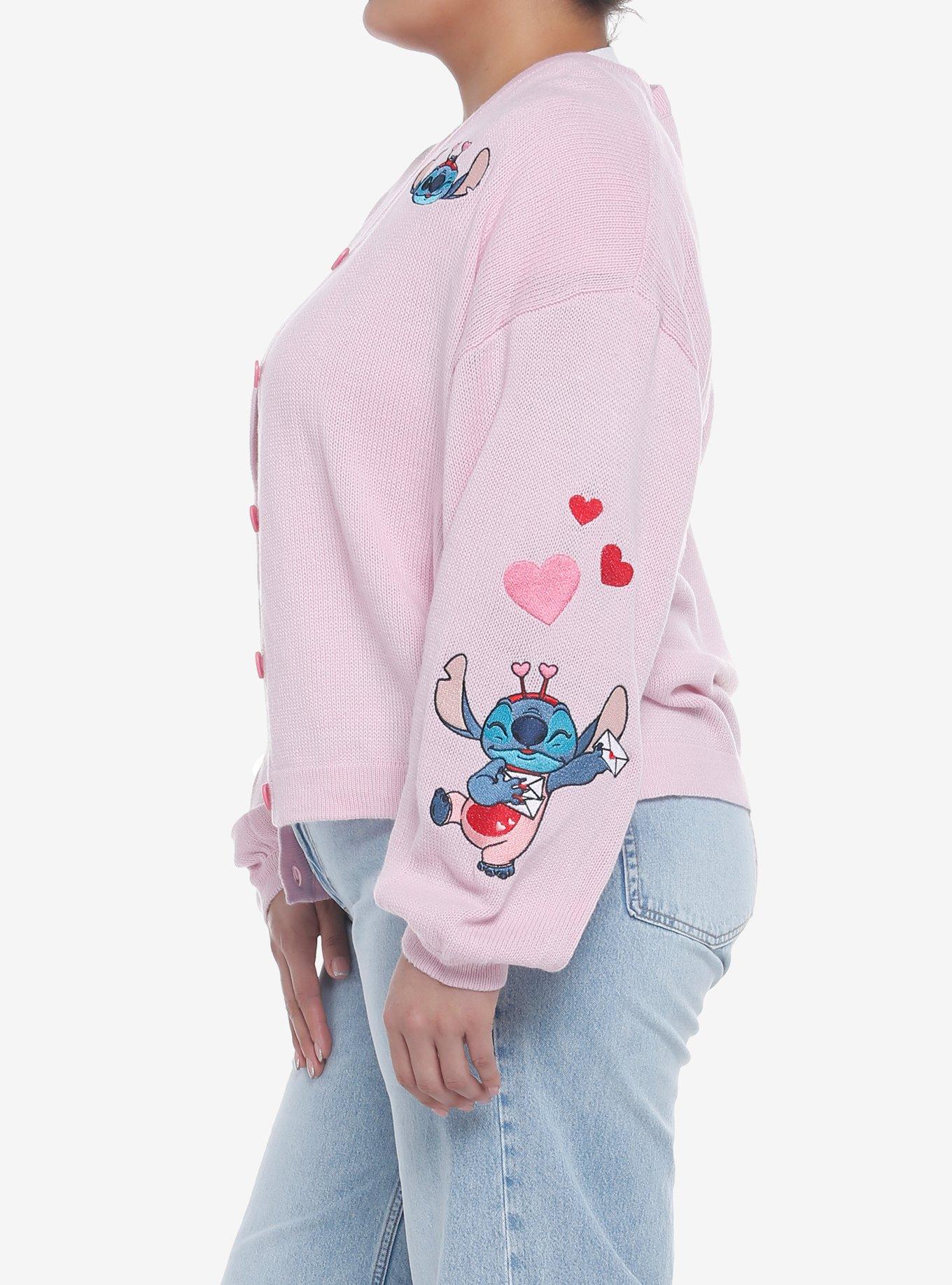 Her Universe Disney Lilo & Stitch Lovebug Skimmer Cardigan Plus Size, LIGHT PINK, alternate