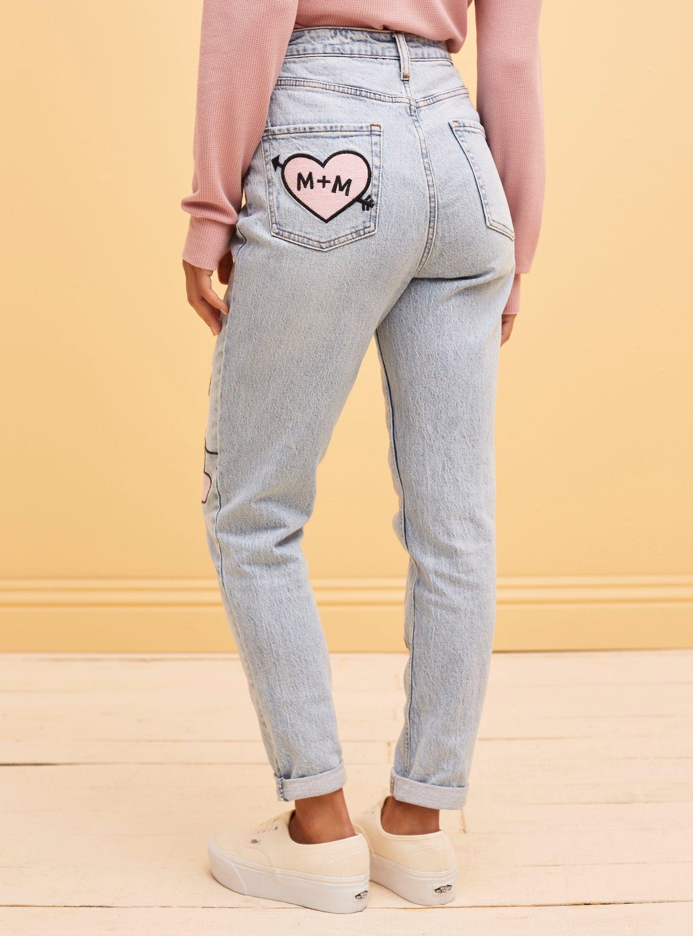 Her Universe Disney Mickey Mouse & Minnie Mouse Mom Jeans, LIGHT WASH, alternate