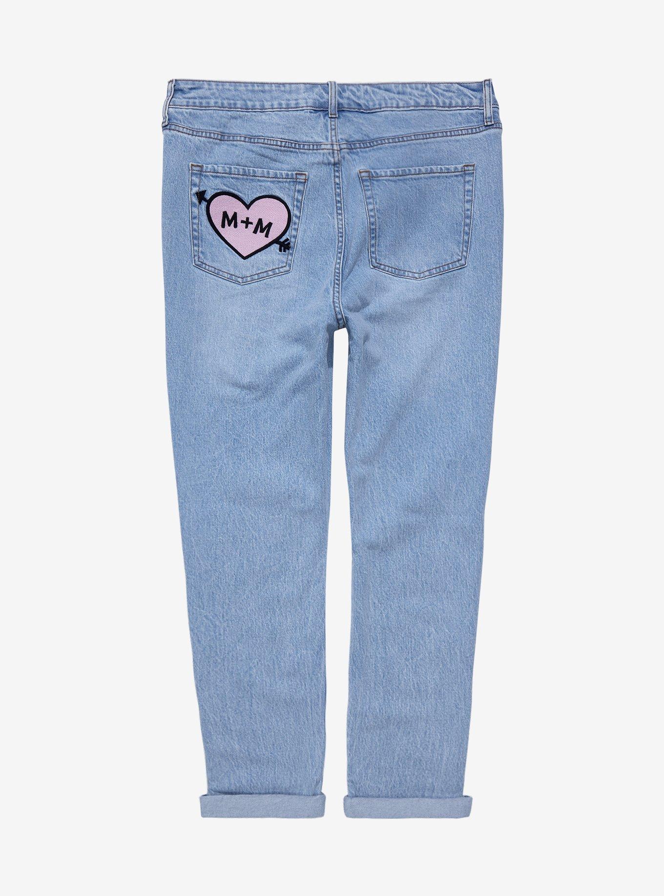 Her Universe Disney Mickey Mouse & Minnie Mouse Mom Jeans Plus Size, LIGHT WASH, alternate