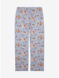 Studio Ghibli Howl’s Moving Castle Calcifer Floral Allover Print Sleep Pants - BoxLunch Exclusive, GREY, alternate