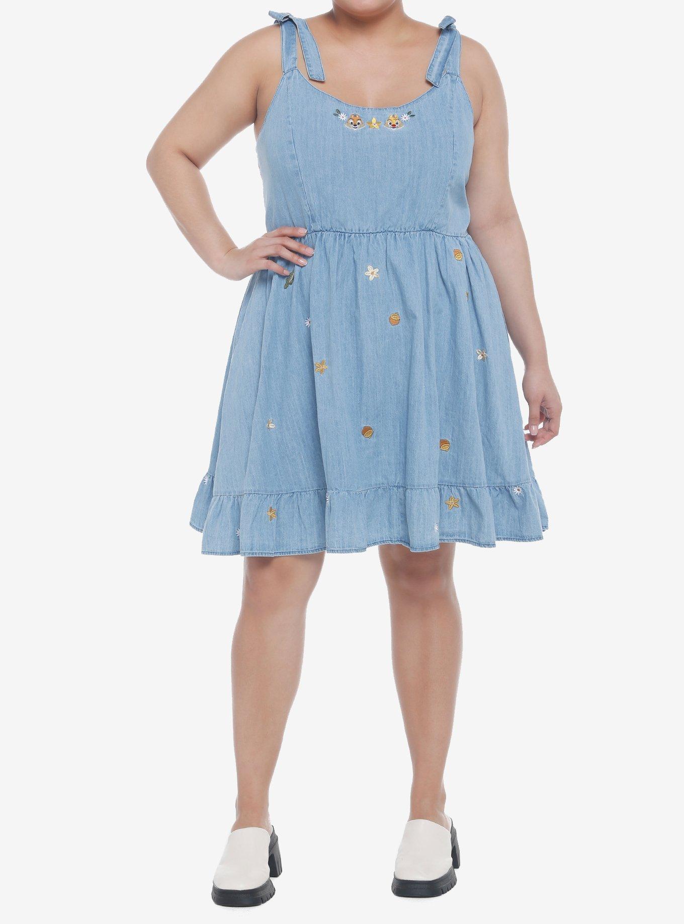 Her Universe Disney Chip 'N Dale Chambray Tie Strap Dress Plus Size, MULTI, alternate