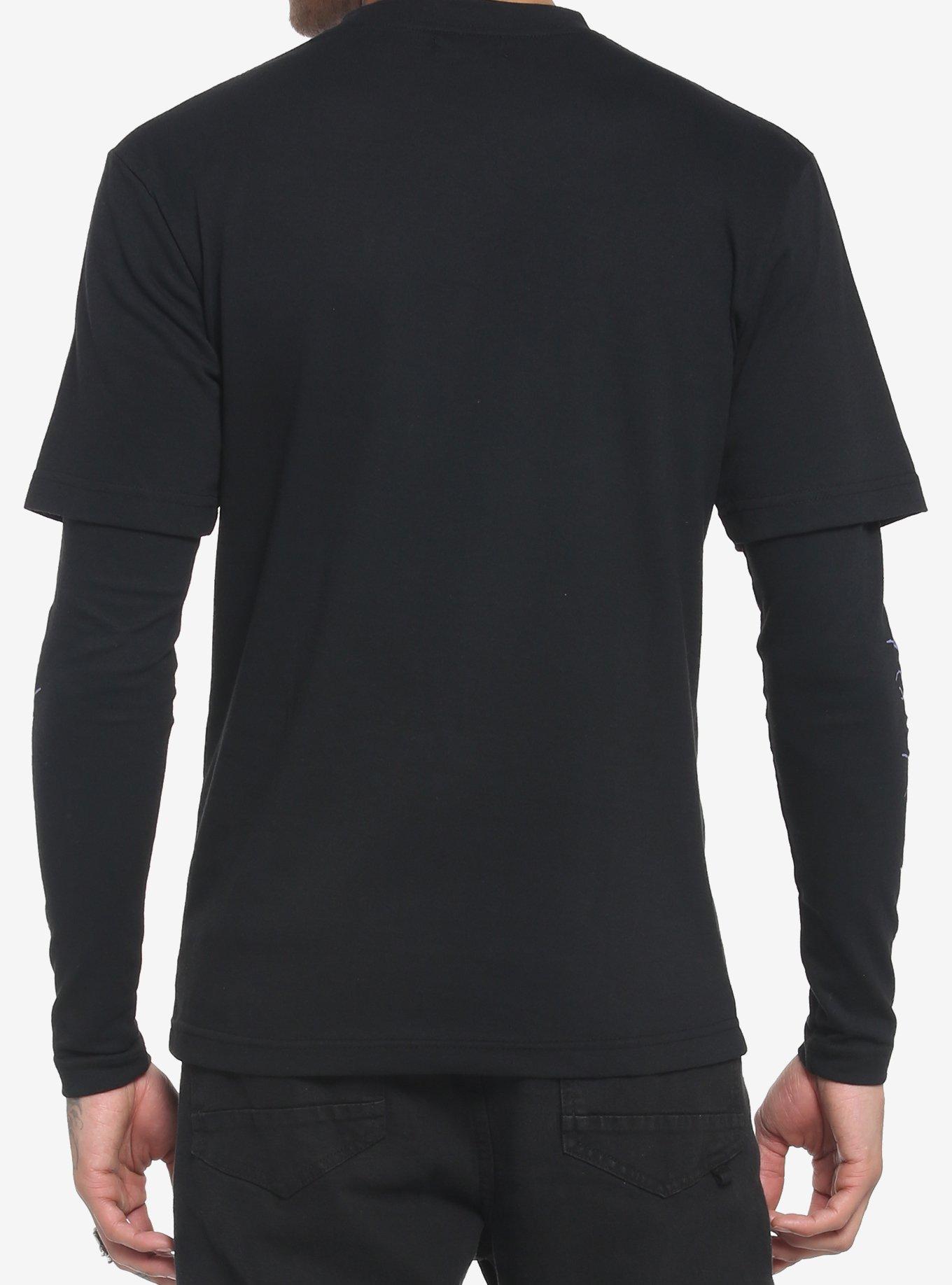 Purple Metal Twofer Long-Sleeve T-Shirt, BLACK  PURPLE, alternate