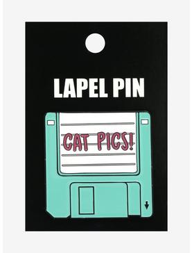 Cat Pics Floppy Disk Enamel Pin, , hi-res