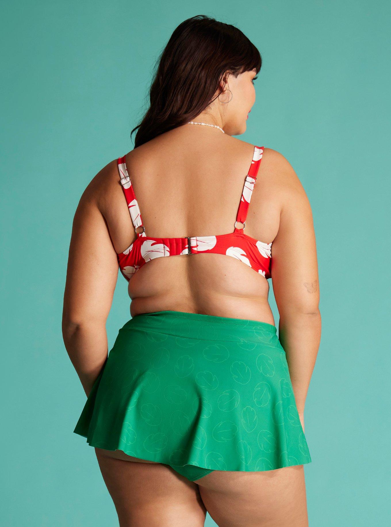 Disney Lilo & Stitch Leaf Print Swim Top Plus Size, MULTI COLOR, alternate