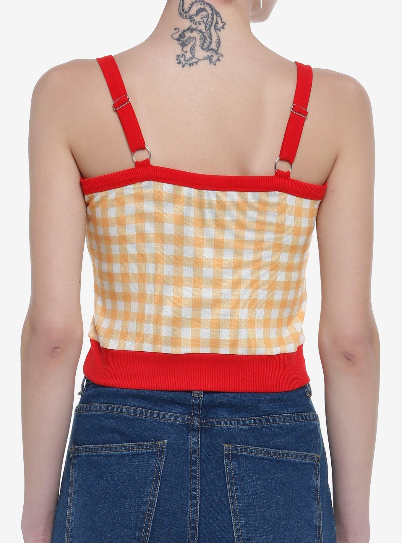 Disney Winnie The Pooh Gingham Girls Sweater Tank Top, MULTI, alternate