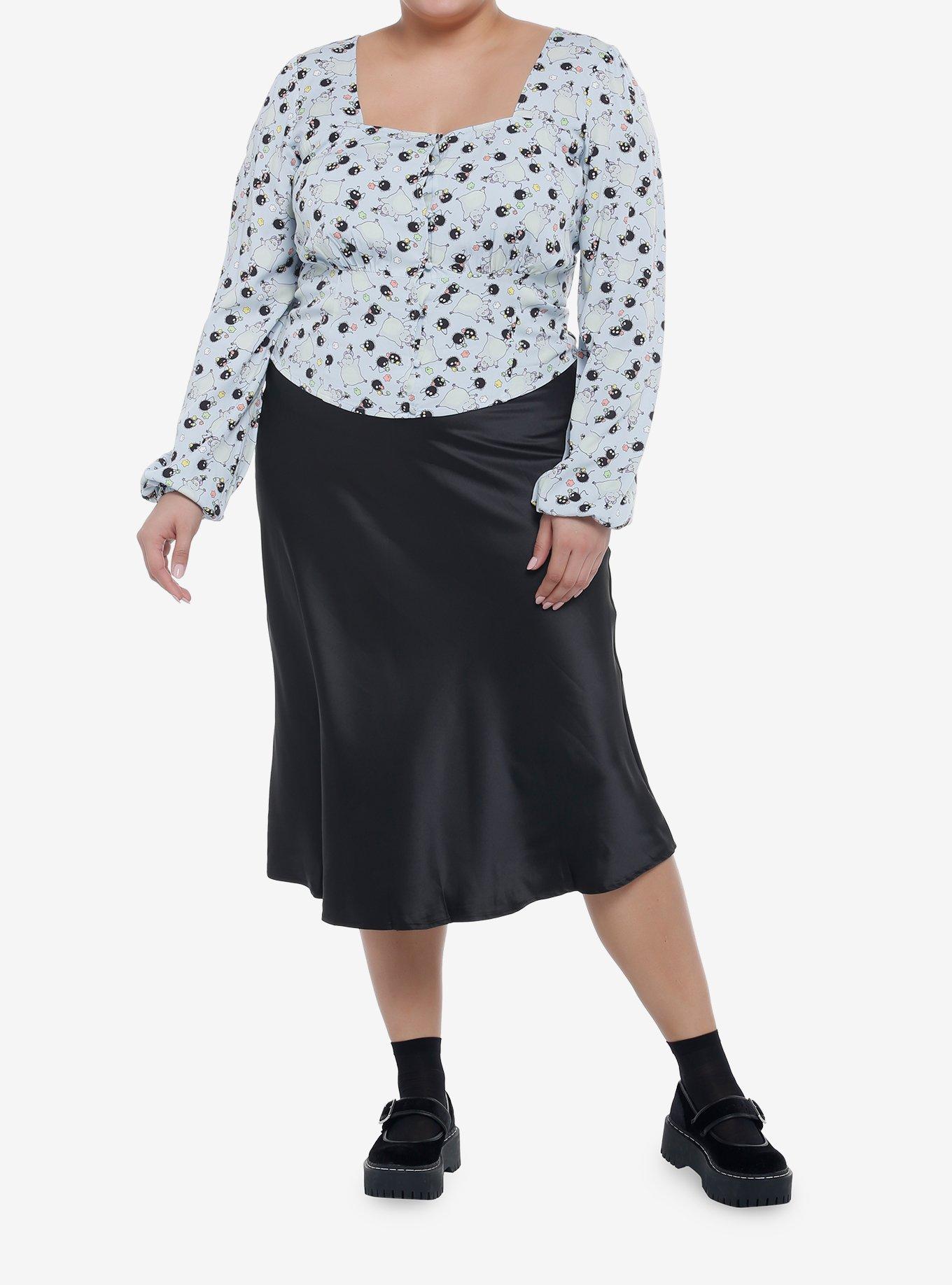 Studio Ghibli Spirited Away Soot Sprites Girls Crop Woven Top Plus Size, MULTI, alternate