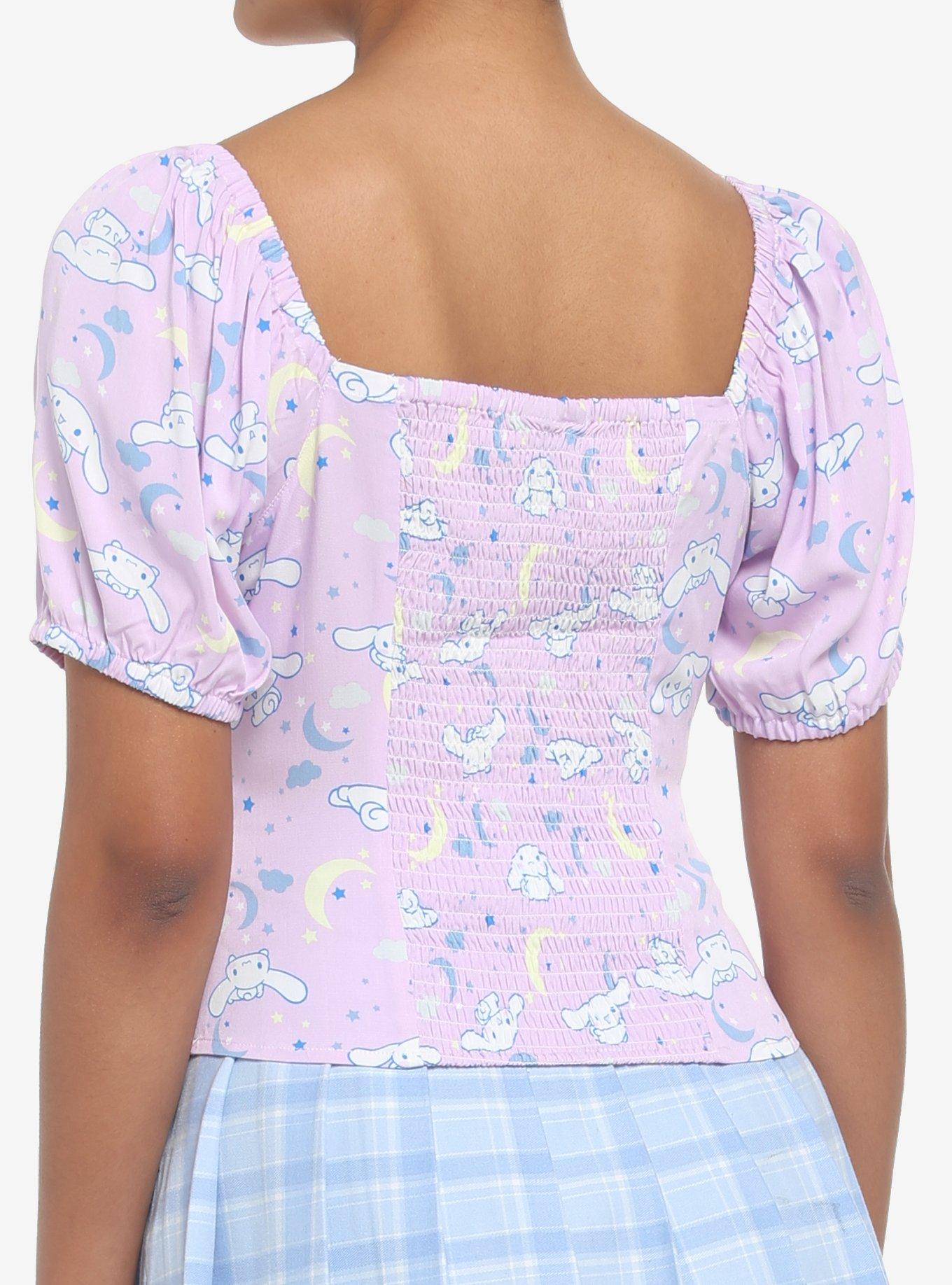 Cinnamoroll Celestial Peasant Girls Woven Top, MULTI, alternate