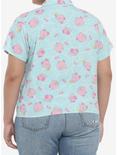 Kirby Pastel Cloud Tie-Front Girls Woven Button-Up Plus Size, MULTI, alternate