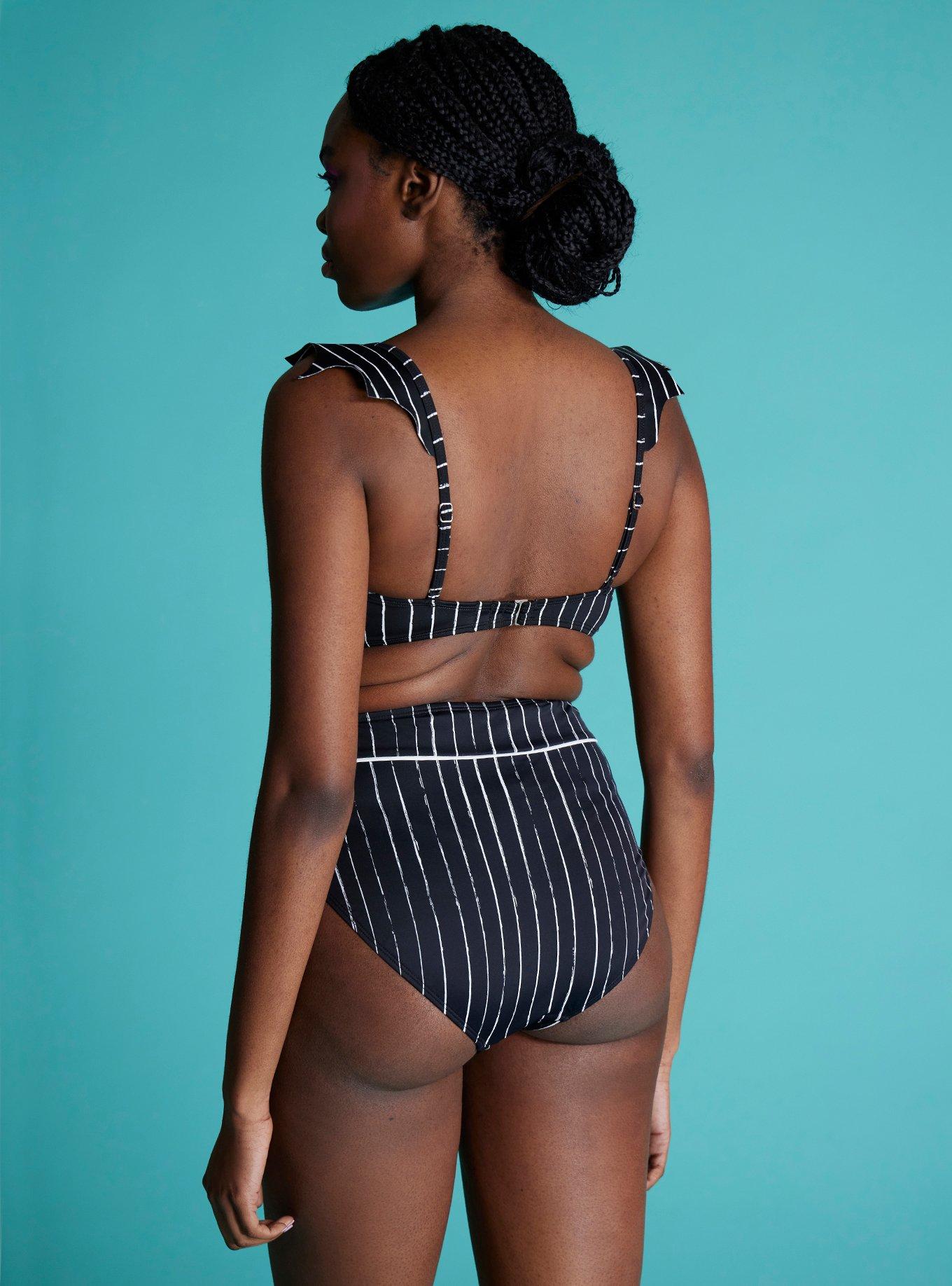 The Nightmare Before Christmas Jack Pinstripe Swim Top, MULTI COLOR, alternate