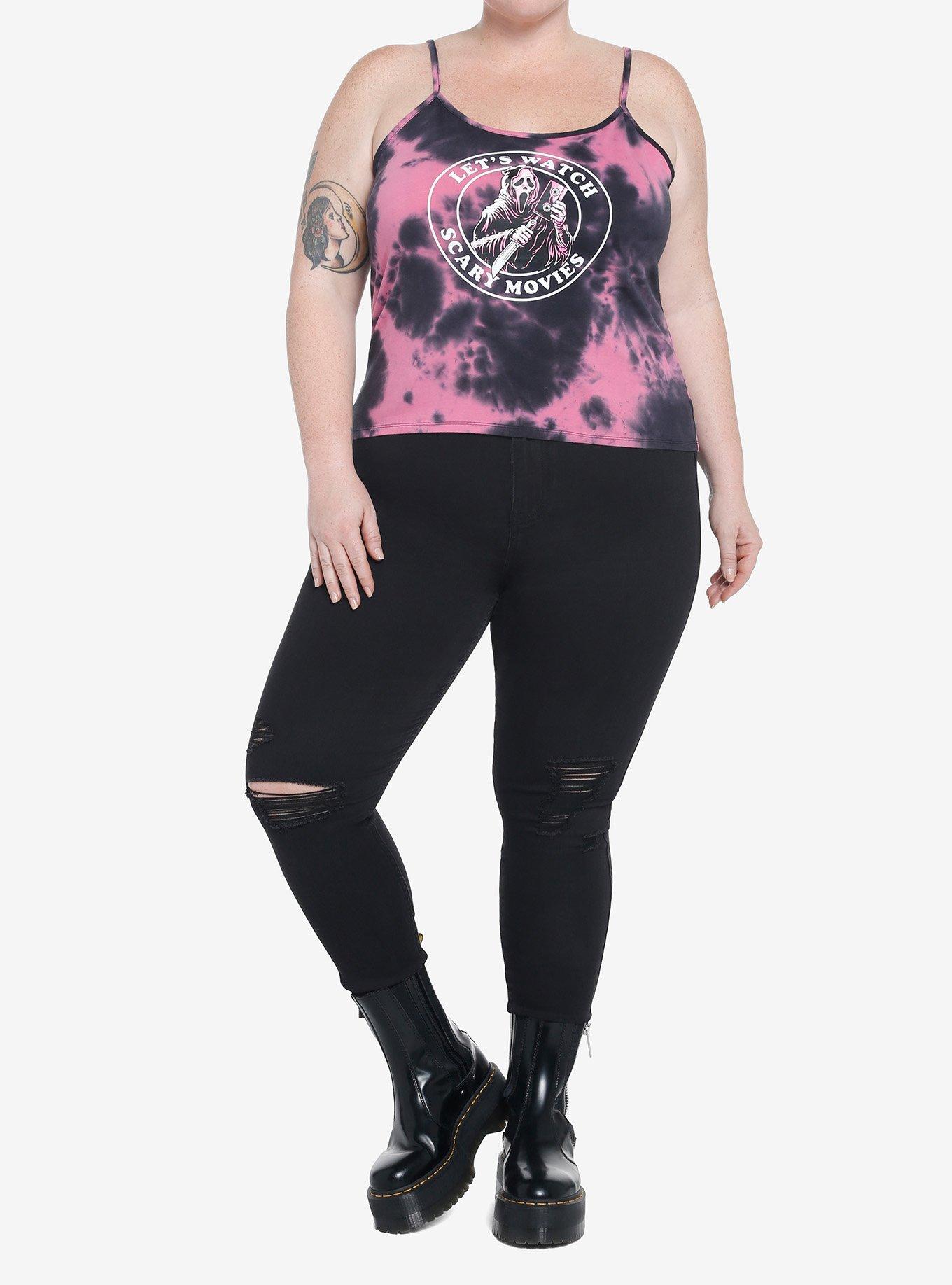 Scream Ghost Face Scary Movies Tie-Dye Girls Cami Plus Size, MULTI, alternate
