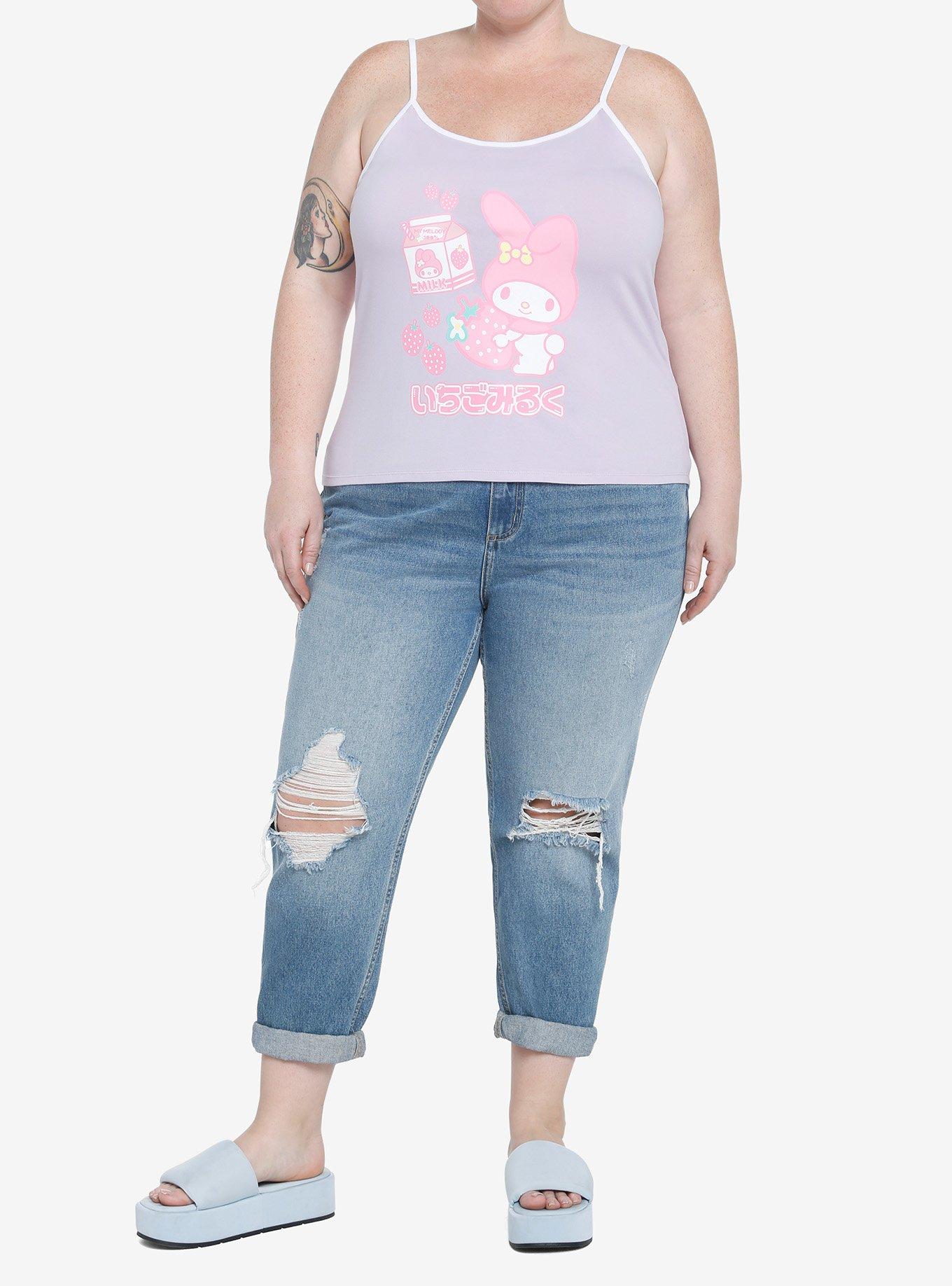 My Melody Strawberry Milk Pastel Girls Cami Plus Size, MULTI, alternate