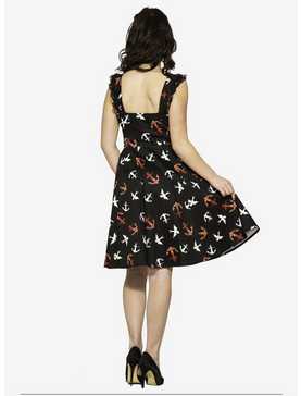 Black Swallow Print Dress, , hi-res
