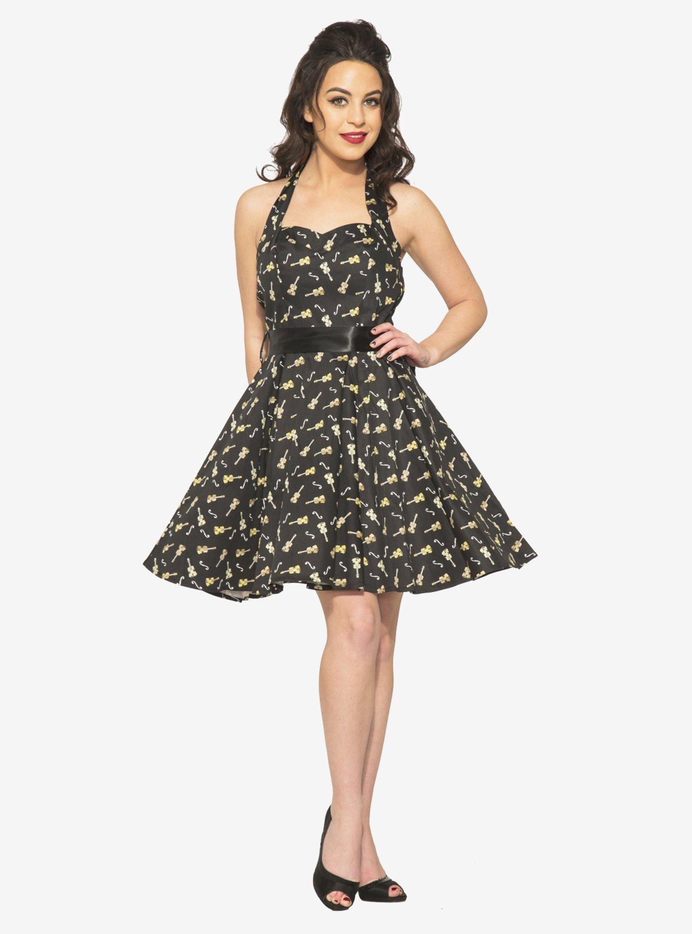 Black Violin Halter Dress