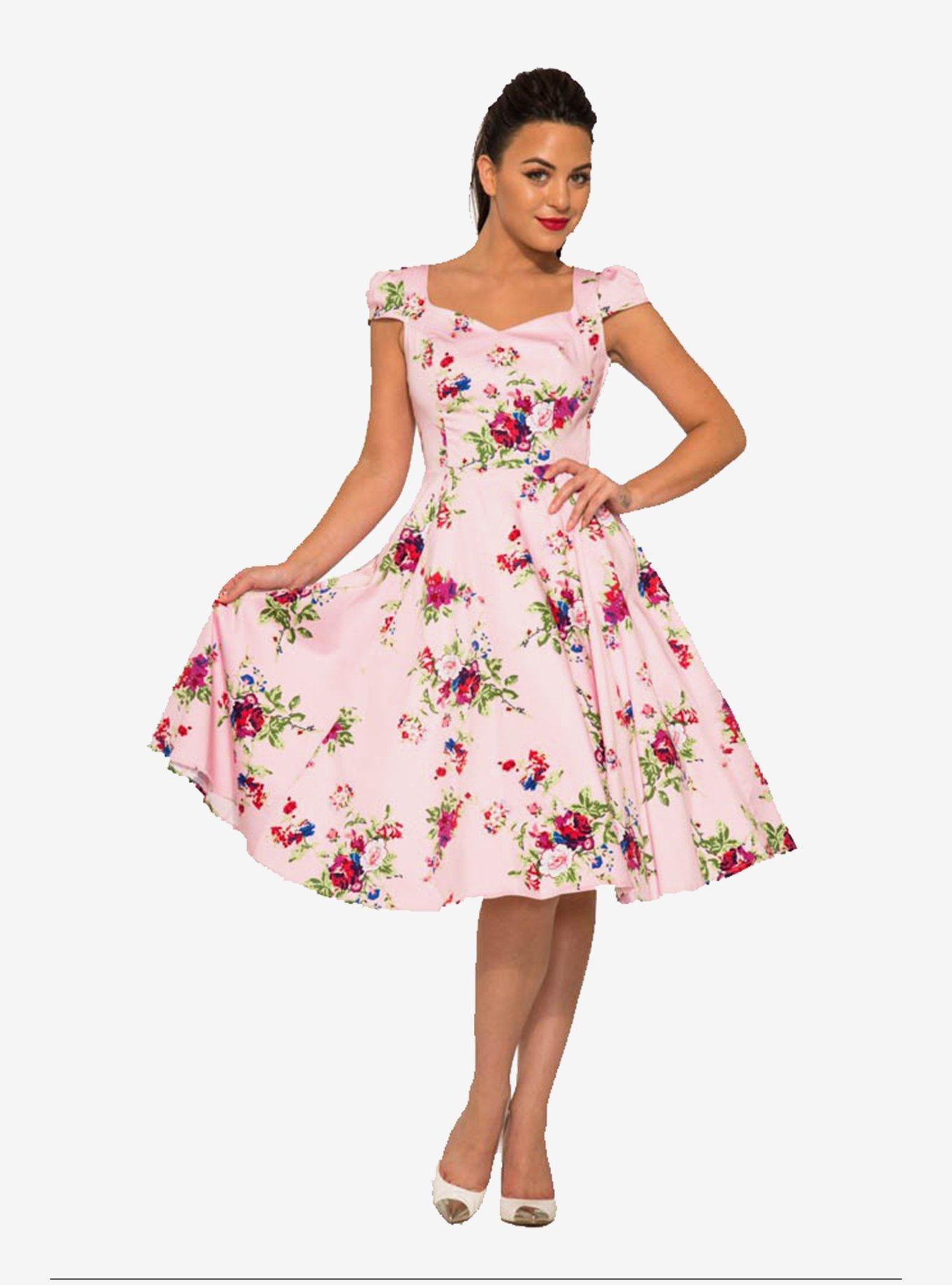 Pink Floral Swing Dress, PINK, alternate