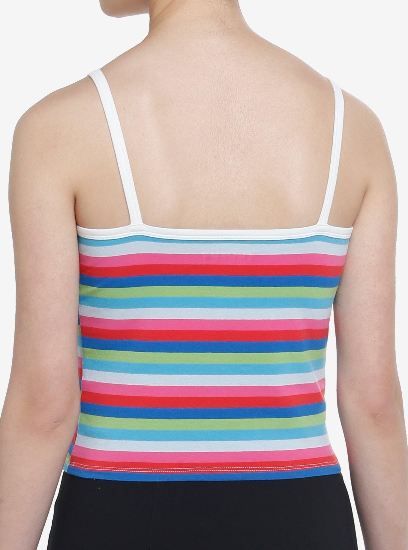 Chucky Good Guys Stripe Girls Crop Tank Top, RED, alternate