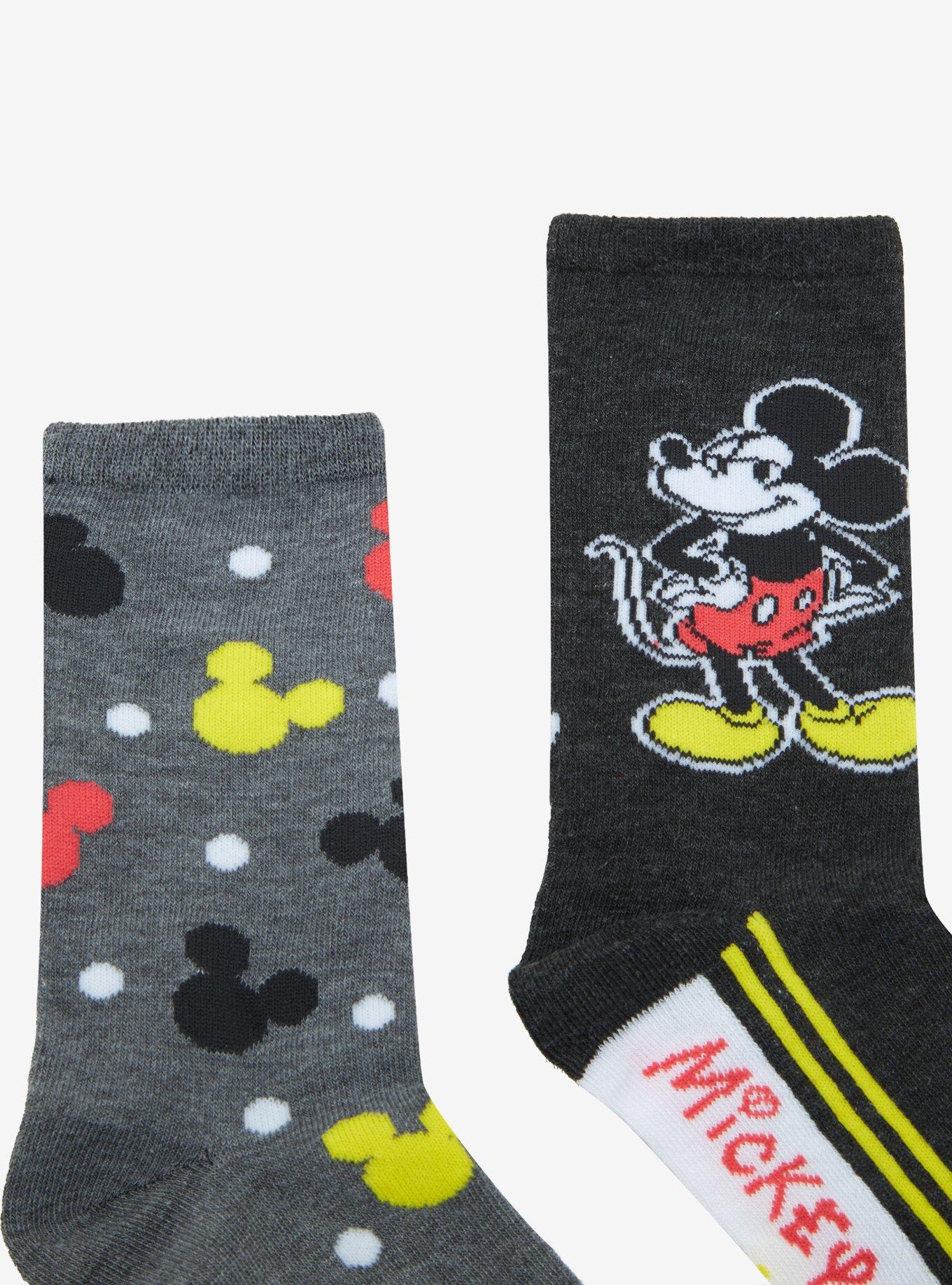 Disney Mickey Mouse Icons Crew Socks 2 Pair, , alternate