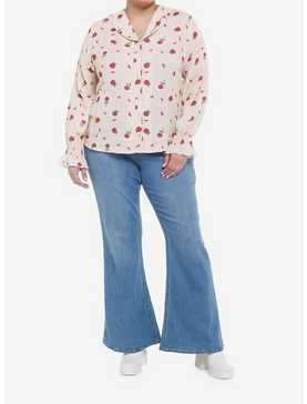 Her Universe Disney Beauty And The Beast Rose Woven Long-Sleeve Blouse Plus Size, , hi-res