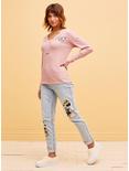 Her Universe Disney Mickey Mouse & Minnie Mouse Waffle Knit Long-Sleeve Top, LIGHT PINK, alternate