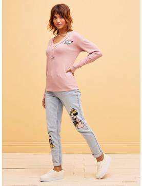 Her Universe Disney Mickey Mouse & Minnie Mouse Waffle Knit Long-Sleeve Top, , hi-res