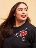 Her Universe Disney Mickey Mouse & Minnie Mouse Balloon Sleeve Sweater Plus Size, BLACK, alternate