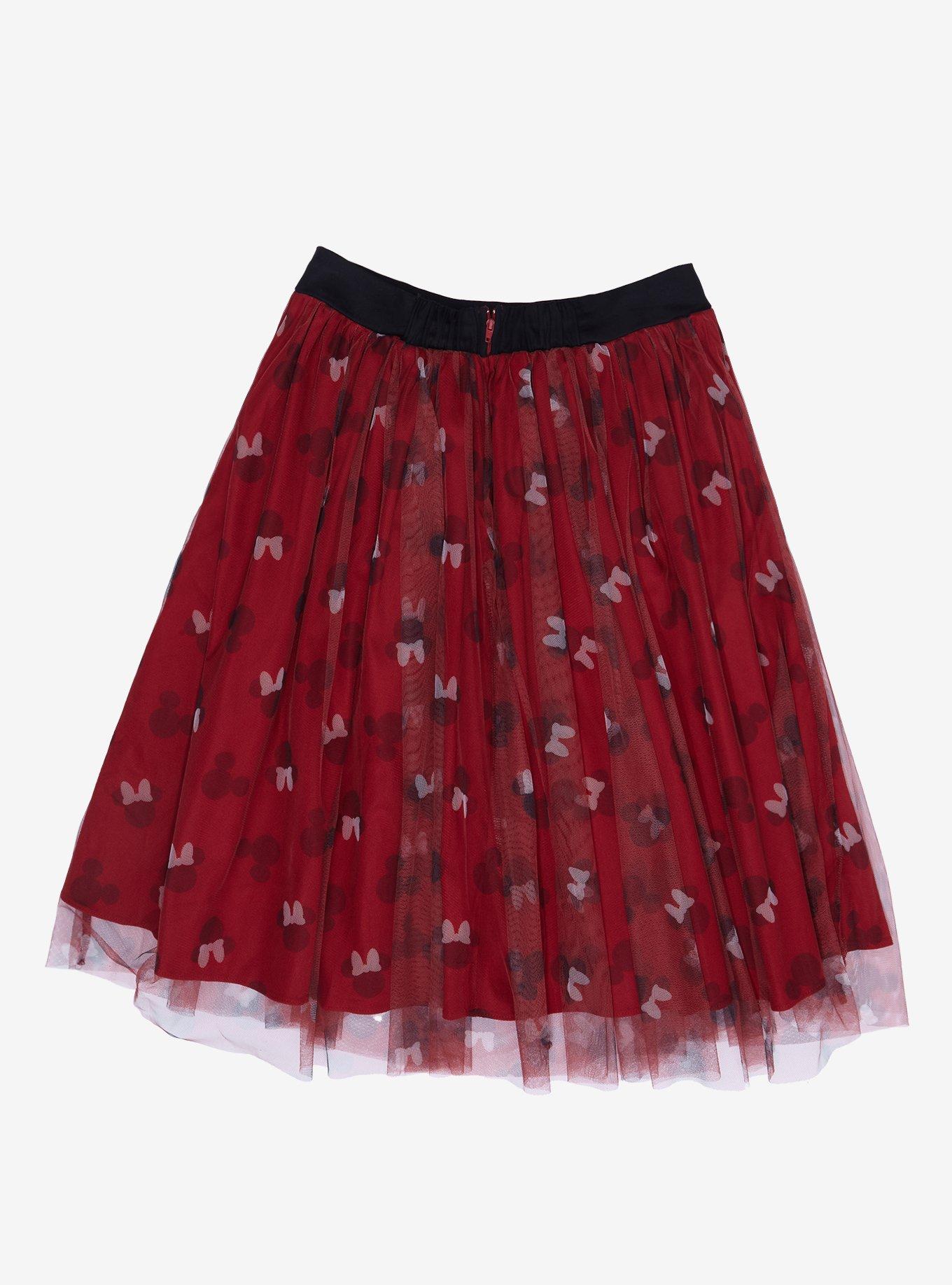 Her Universe Disney Mickey Mouse & Minnie Mouse Tulle Skirt, RED  BLACK, alternate